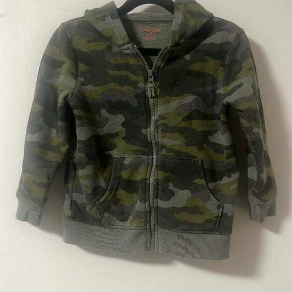 Cat & Jack toddler boys 4T Camo Full zip jacket, green, with pockets - Picture 1 of 3